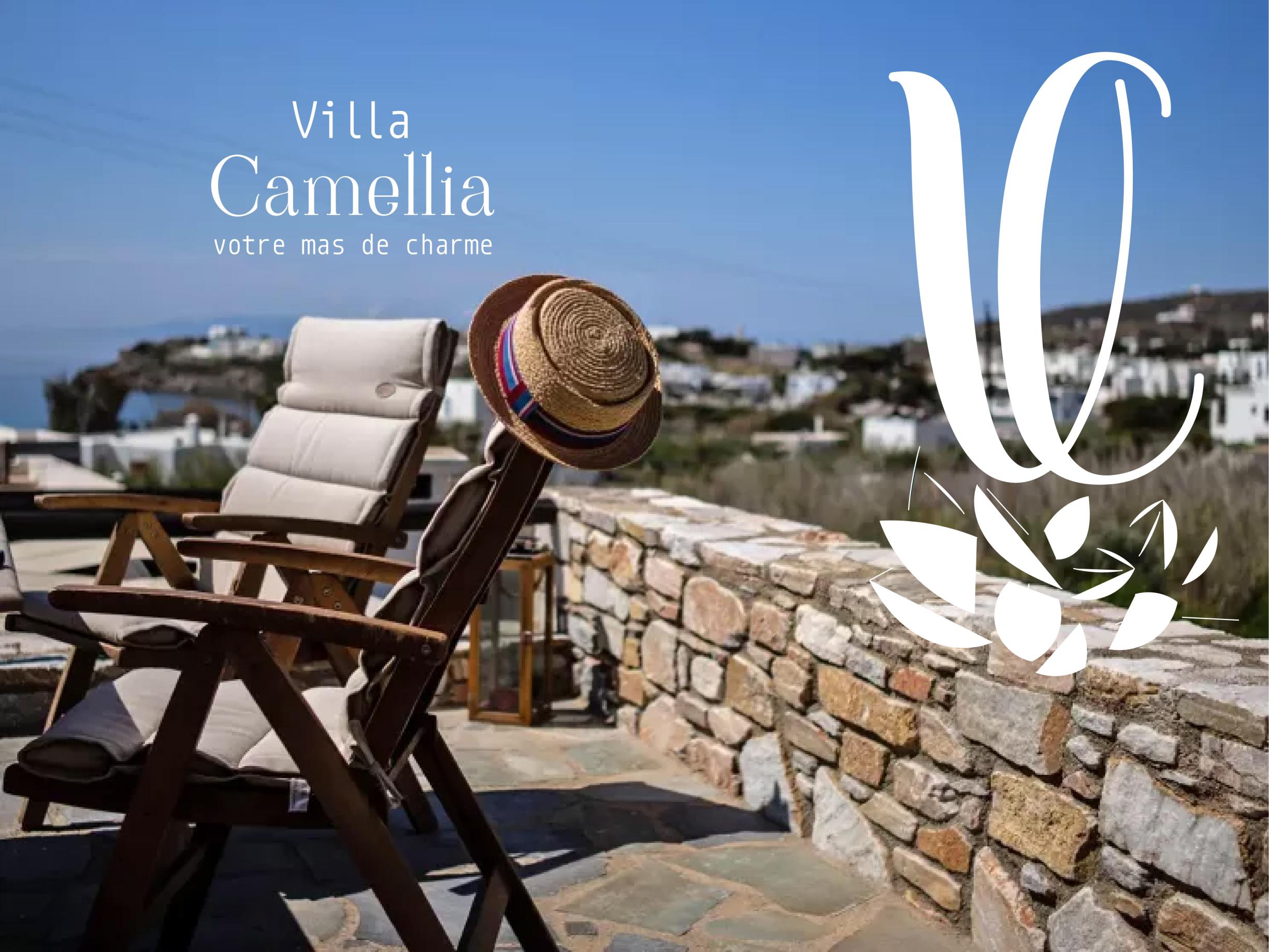 Vacation rental - Villa on Syros island - Exterior view image of villa Camellia website-design